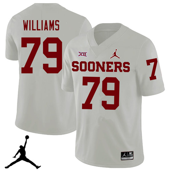 Jordan Brand Men #79 Daryl Williams Oklahoma Sooners 2018 College Football Jerseys Sale-White